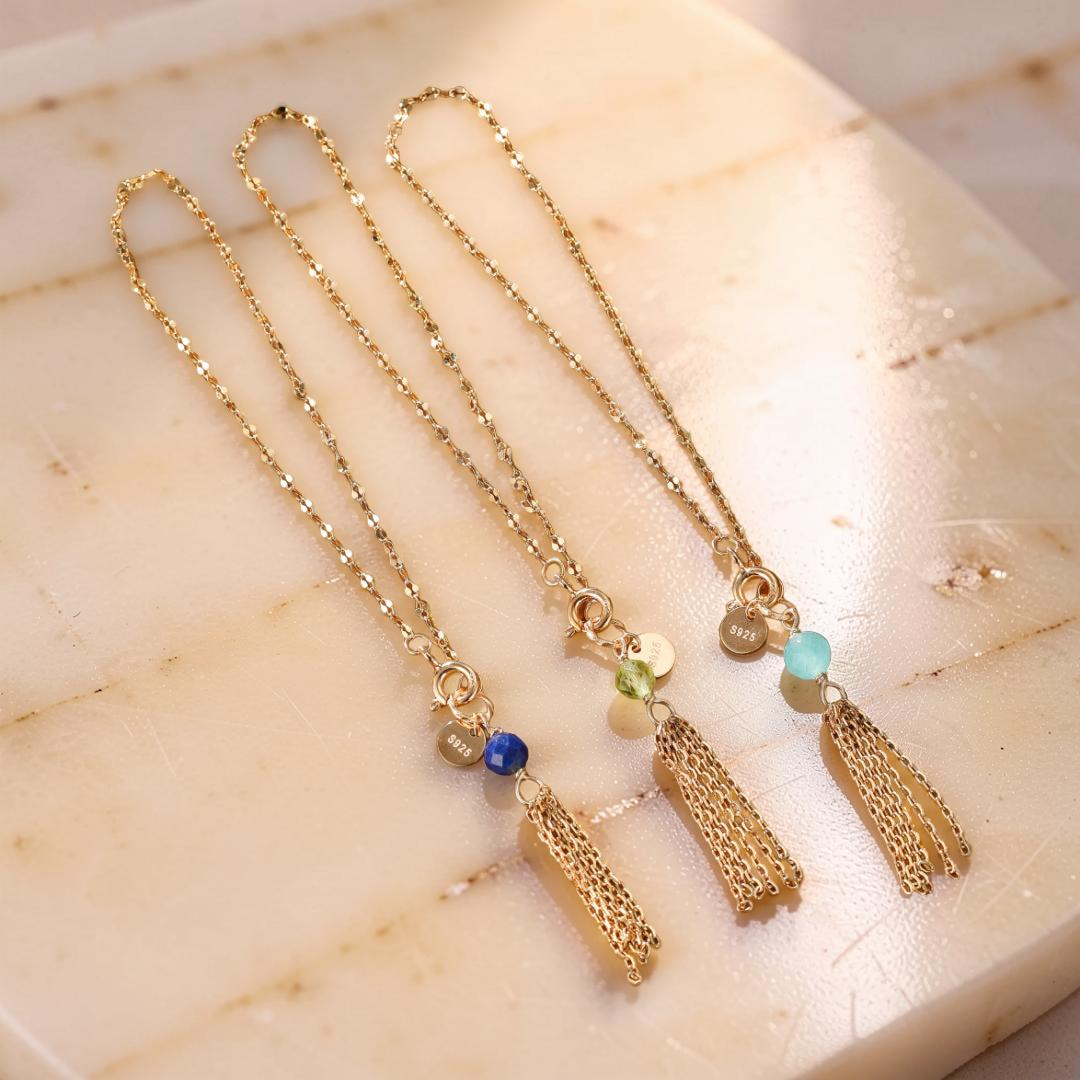 Bracelet Fin en Amazonite, Lapis Lazuli ou Péridot – Petits Éclats