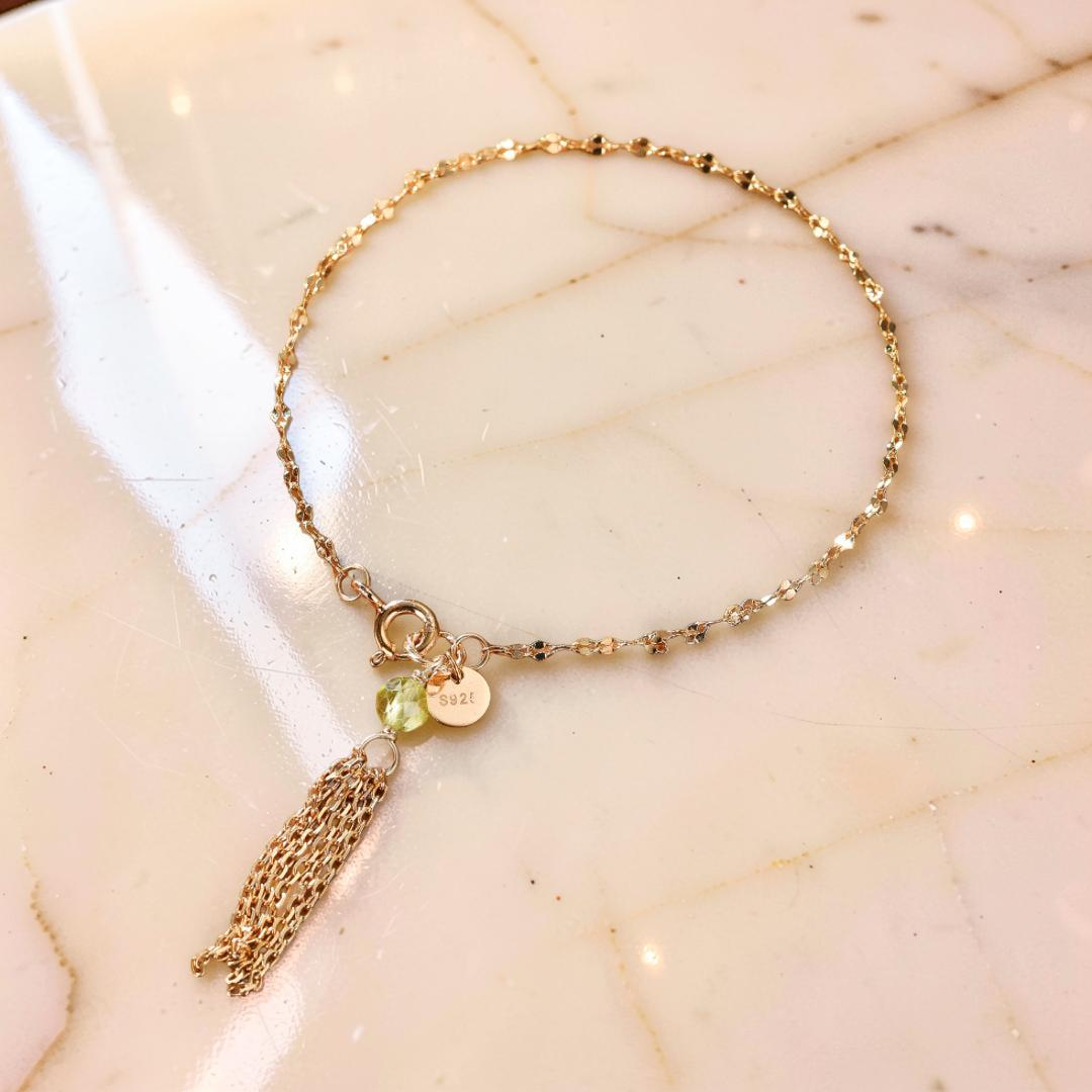 Bracelet Fin en Amazonite, Lapis Lazuli ou Péridot – Petits Éclats