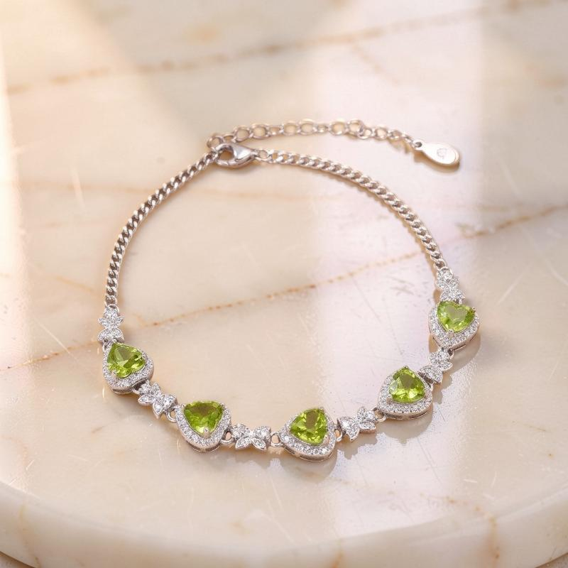 Bracelet Grenat, Améthyste, Citrine, Topaze et Péridot – Aura Envoûtante, Argent