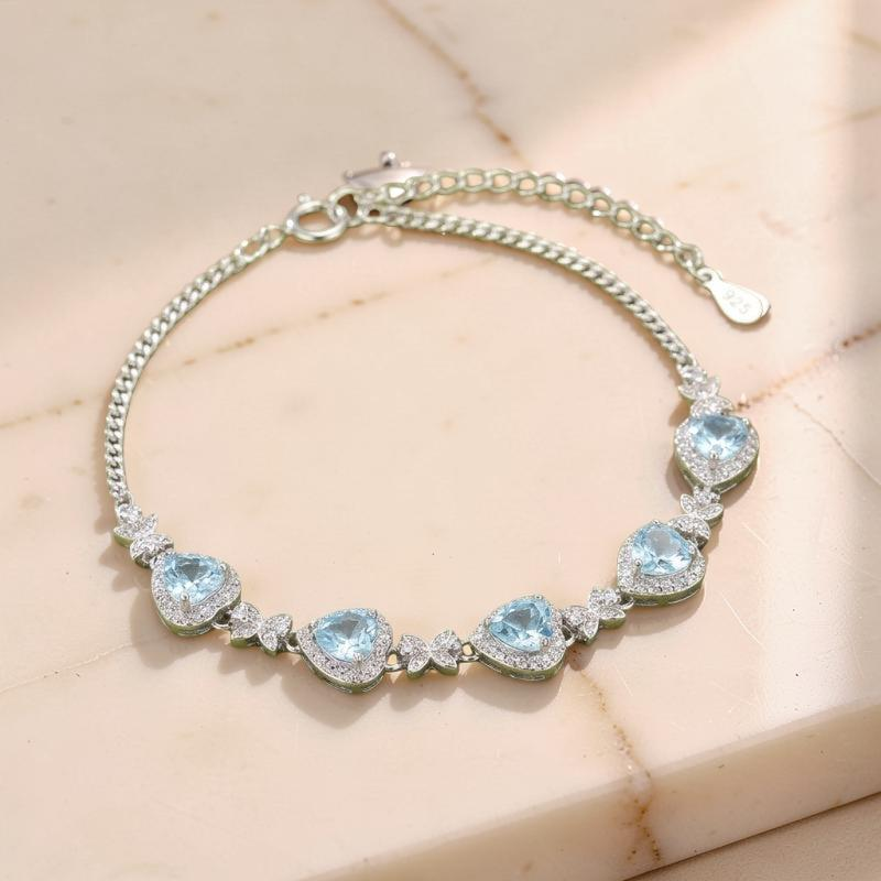 Bracelet Grenat, Améthyste, Citrine, Topaze et Péridot – Aura Envoûtante, Argent