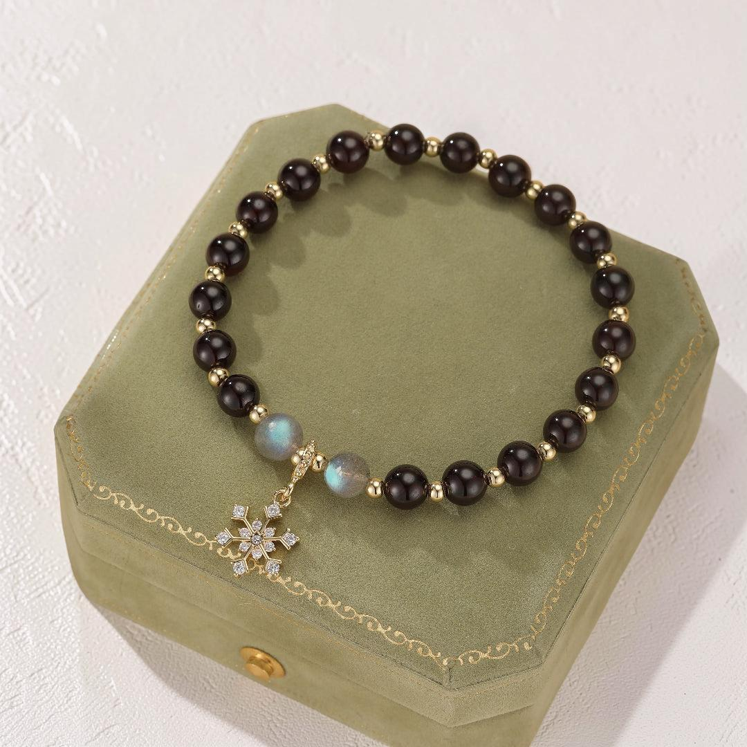 Bracelet Grenat et Labradorite – Charme Hivernal