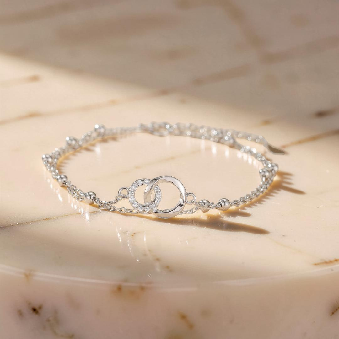 Bracelet Infini – Cercles d’Amour, Argent 925