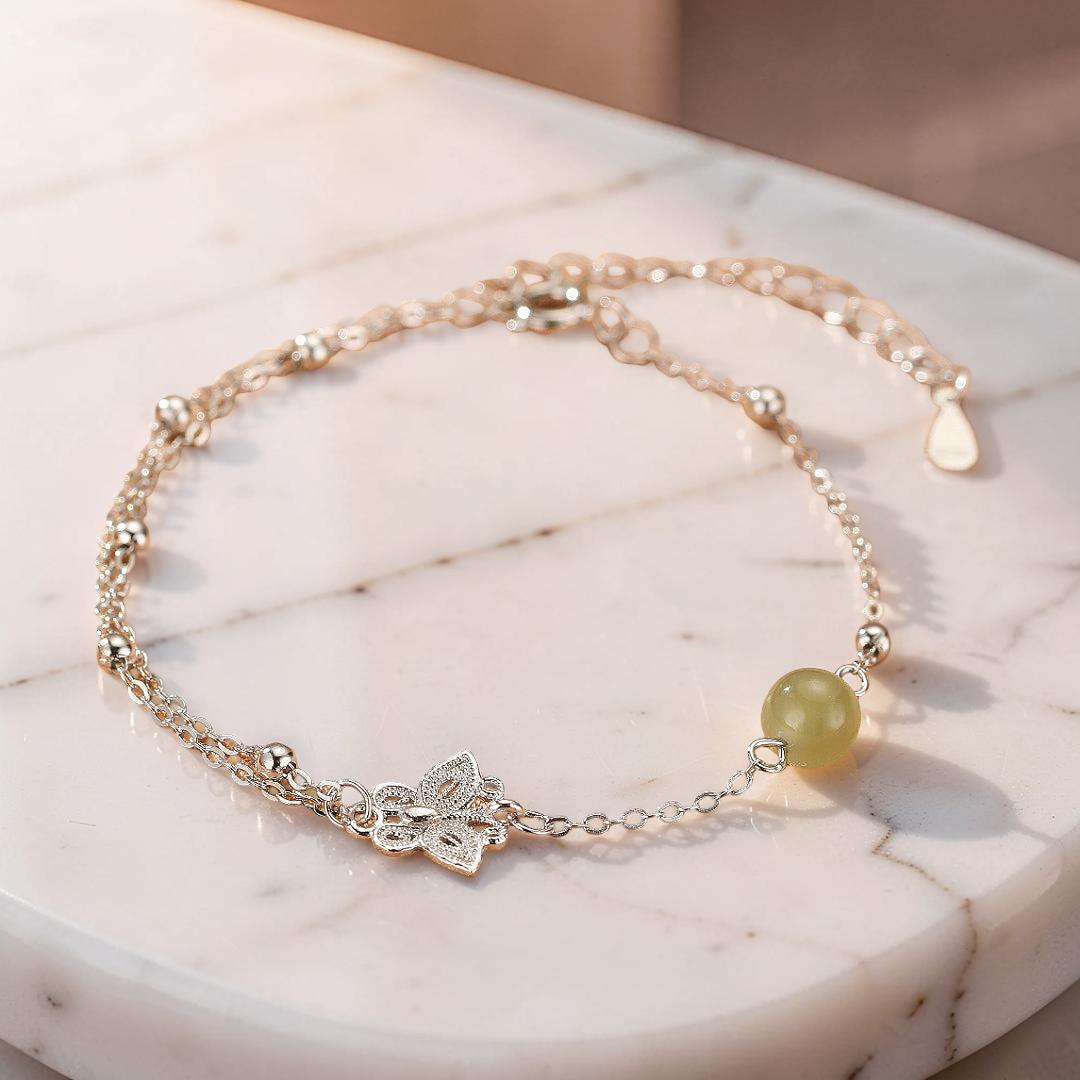 Bracelet Jade – Douceur Aérienne, Argent
