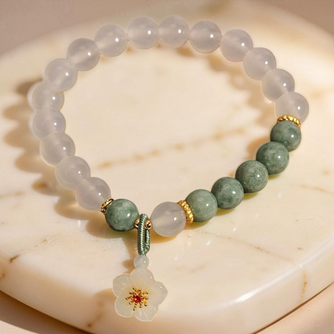 Bracelet Jade et Agate – Douceur Cerise