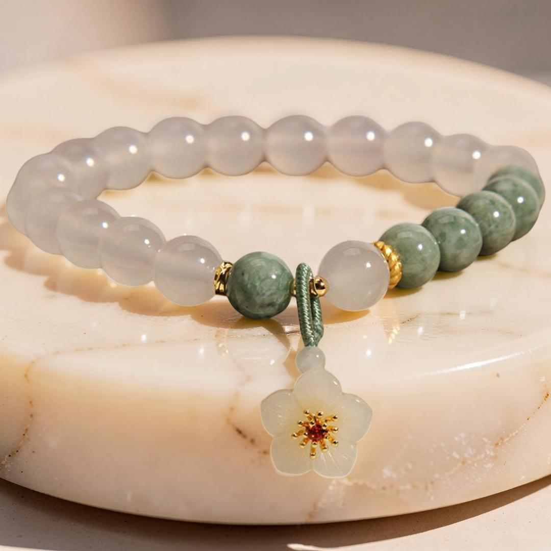Bracelet Jade et Agate – Douceur Cerise