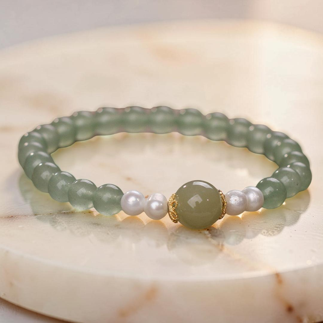 Bracelet Jade et Perle – Harmonie Éternelle