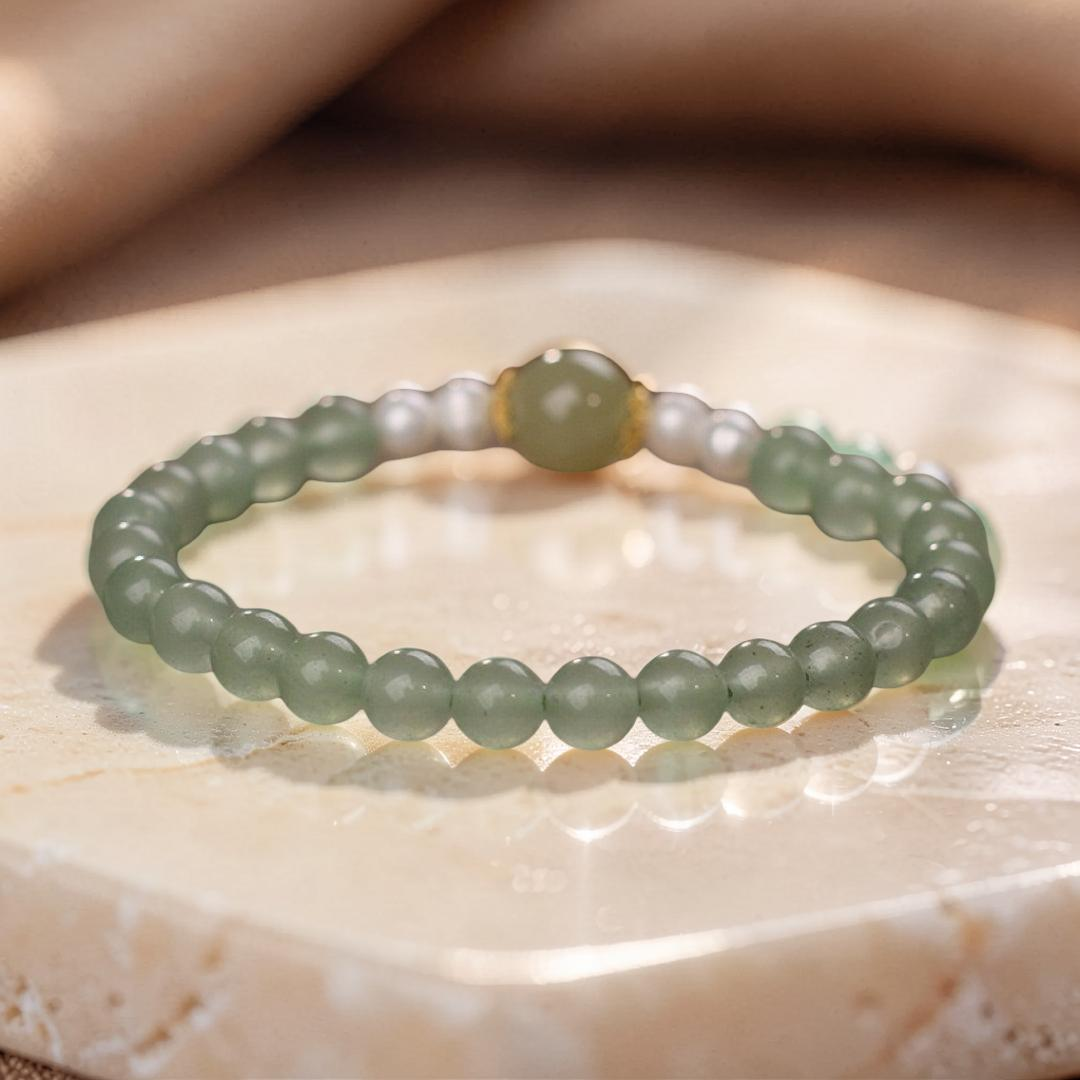 Bracelet Jade et Perle – Harmonie Éternelle