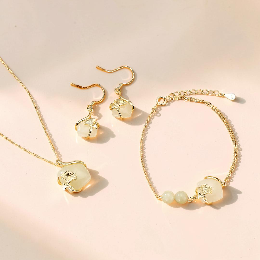 Bracelet Jade – Éveil du Cœur, Argent Plaqué Or