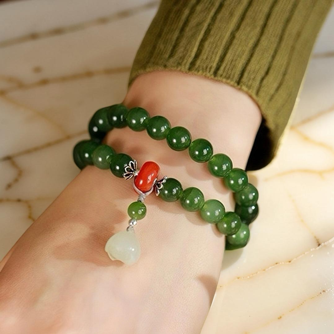 Bracelet Jade – Lotus Sérénité