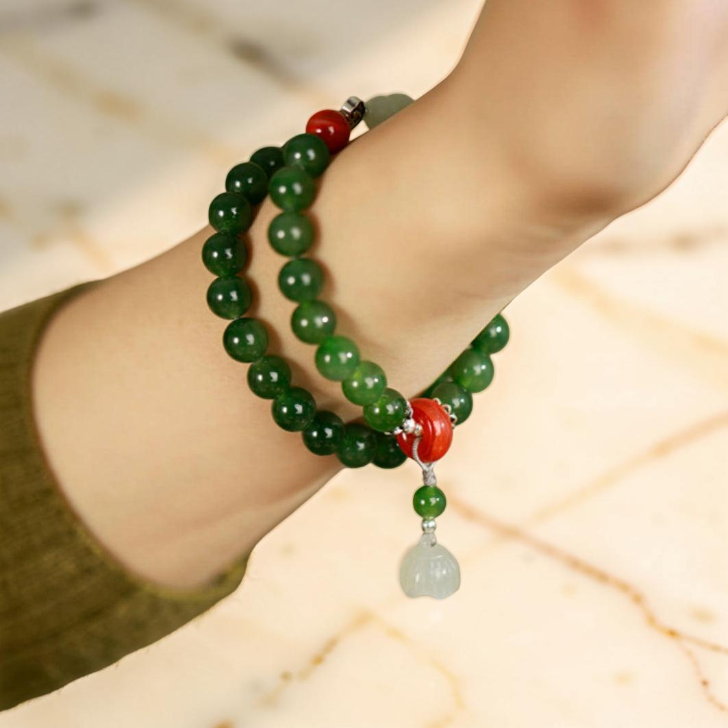 Bracelet Jade – Lotus Sérénité