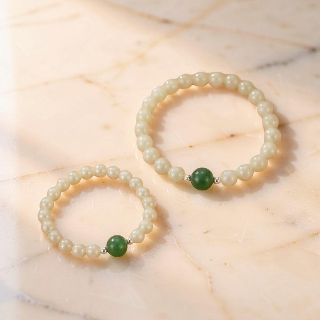 Bracelet Jade Néphrite – Douce Connexion, Argent