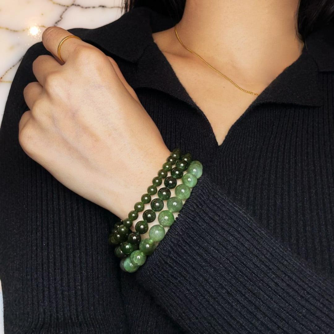 Bracelet Jade Vert – Échos de Sérénité
