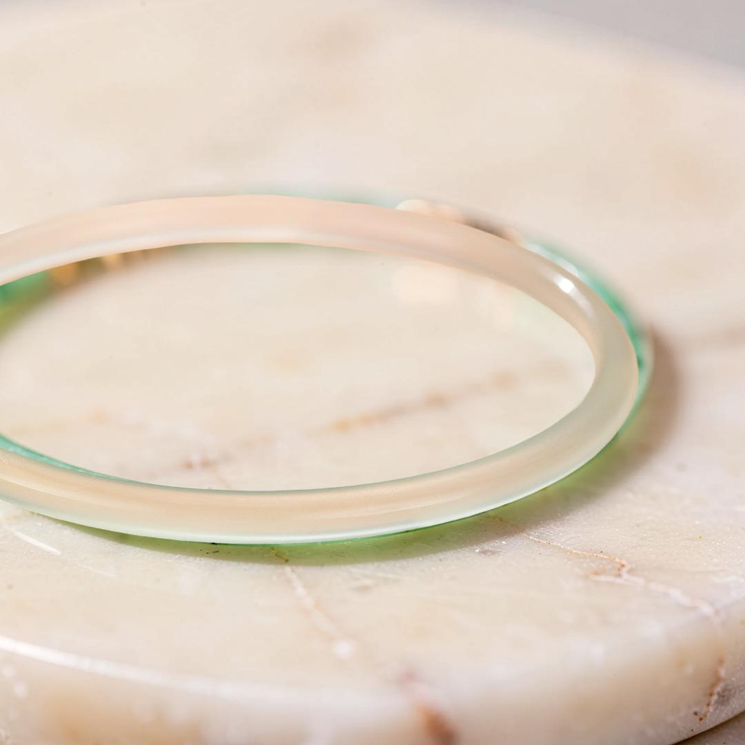 Bracelet Jonc Calcédoine – Clarté Minérale