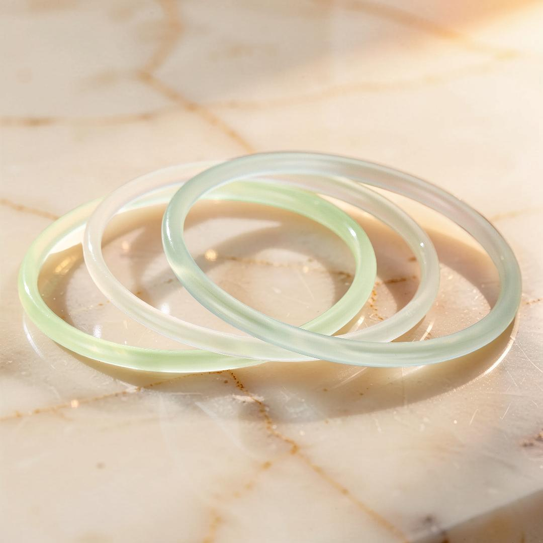 Bracelet Jonc Calcédoine – Clarté Minérale