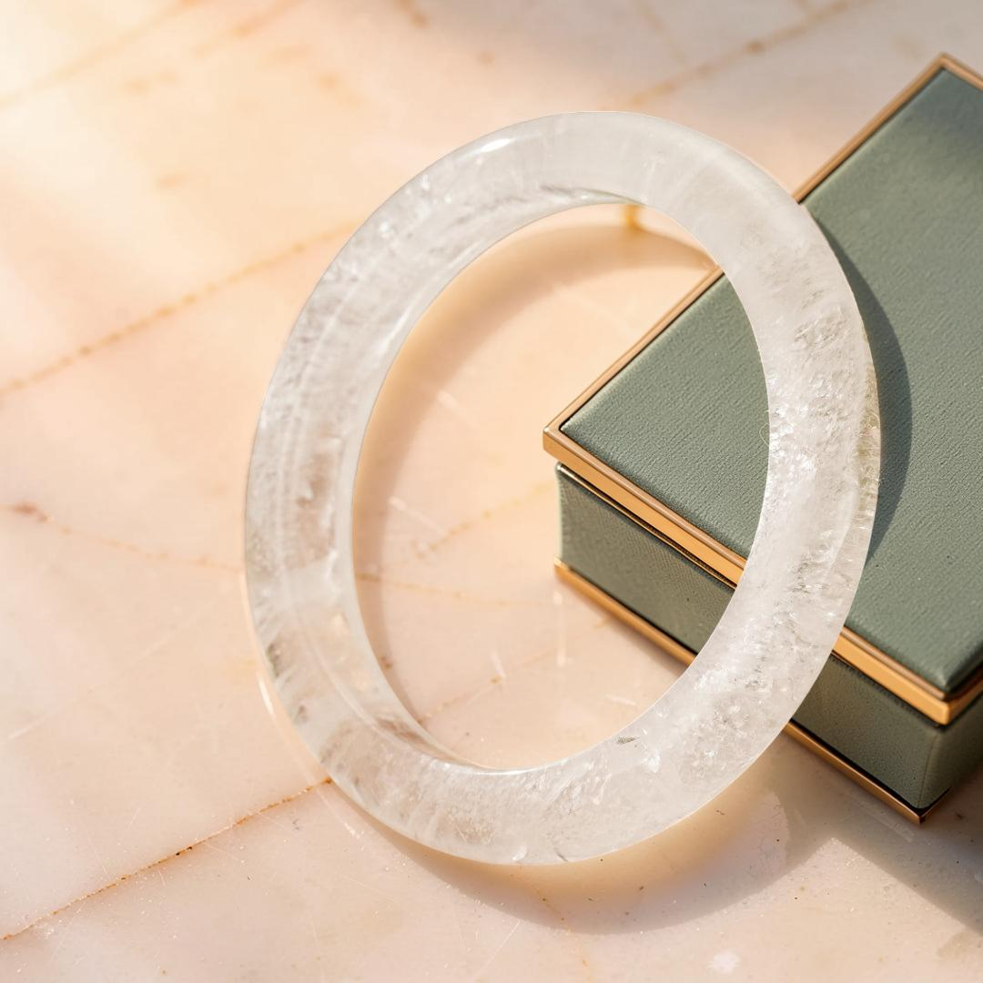 Bracelet Jonc Cristal de Roche – Clarté Pure