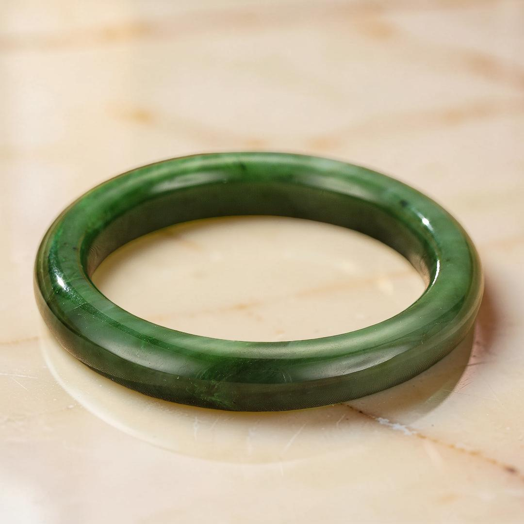 Bracelet Jonc Jade – Vert Forêt