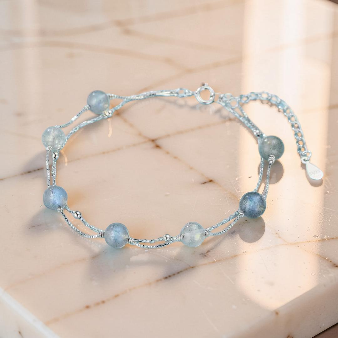 Bracelet Labradorite – Ombre et Lumière, Argent