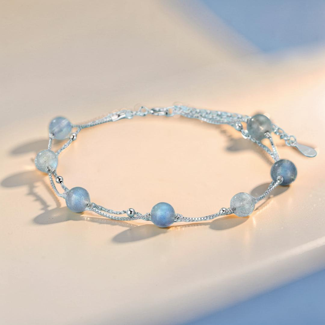 Bracelet Labradorite – Ombre et Lumière, Argent
