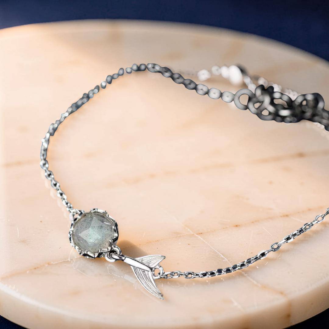 Bracelet Labradorite – Portail des Songes, Argent