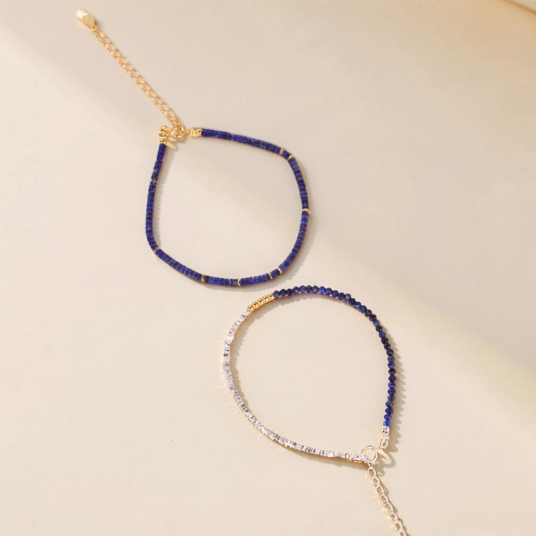 Bracelet Lapis Lazuli – Équilibre Lumineux, Argent