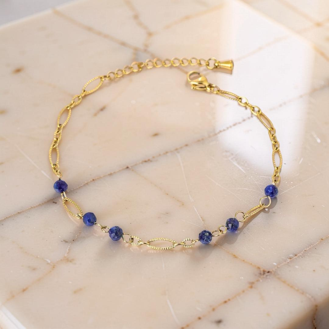 Bracelet Lapis-Lazuli – Sérénité Dorée