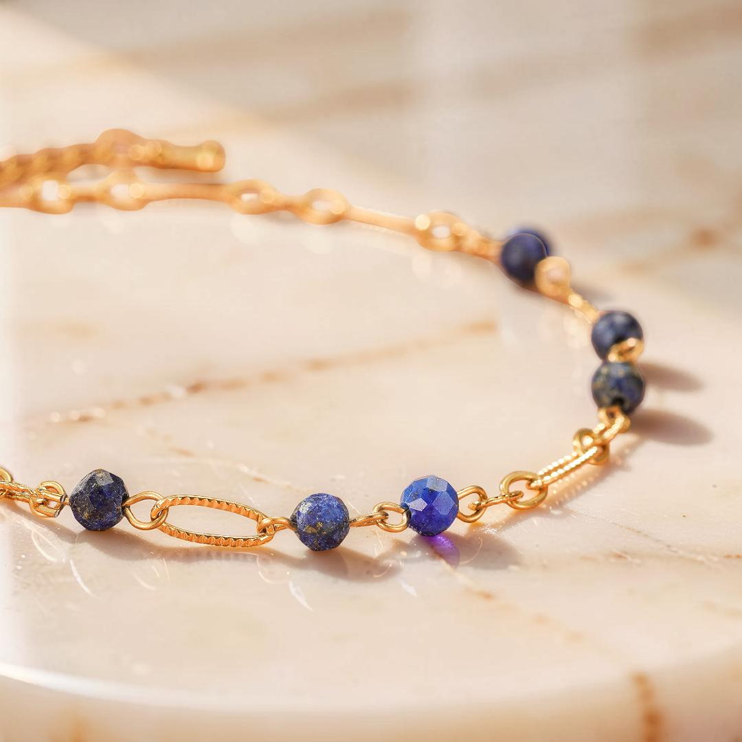 Bracelet Lapis-Lazuli – Sérénité Dorée