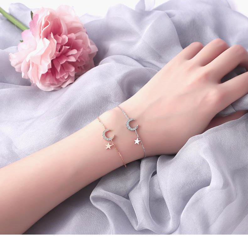 Bracelet Lune et Étoile - Rêveuse, Argent