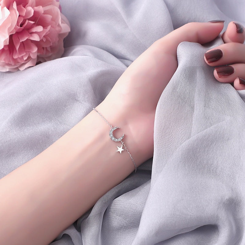Bracelet Lune et Étoile - Rêveuse, Argent