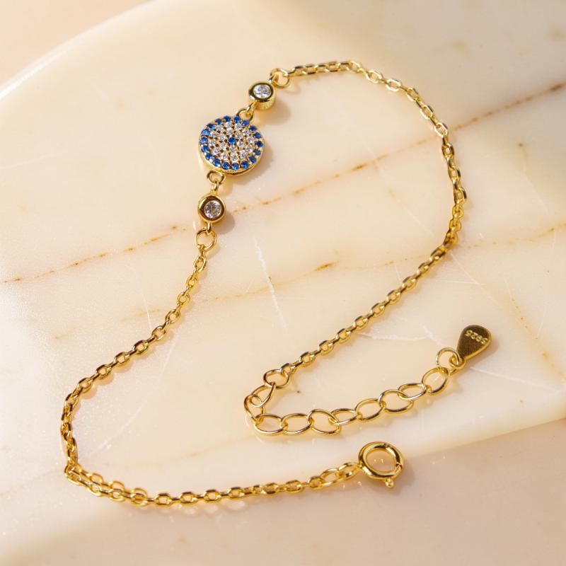 Bracelet Mauvais Œil – Éclat, Argent Plaqué Or