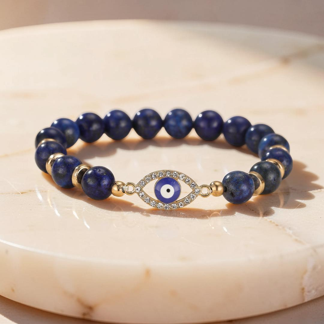 Bracelet Mauvais Œil Lapis Lazuli – Sérénité