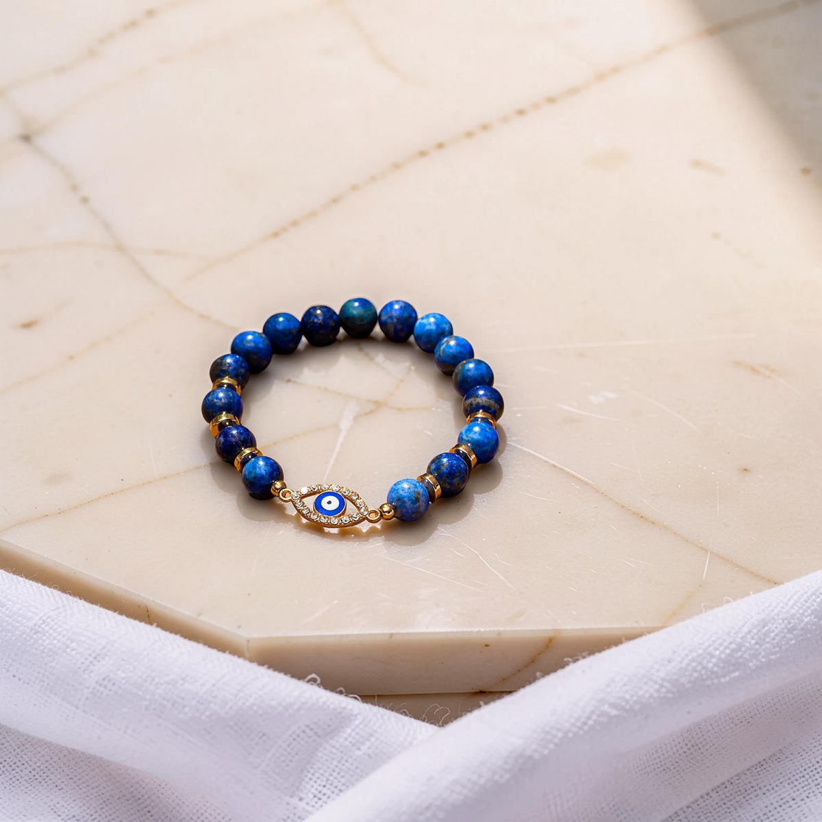 Bracelet Mauvais Œil Lapis Lazuli – Sérénité