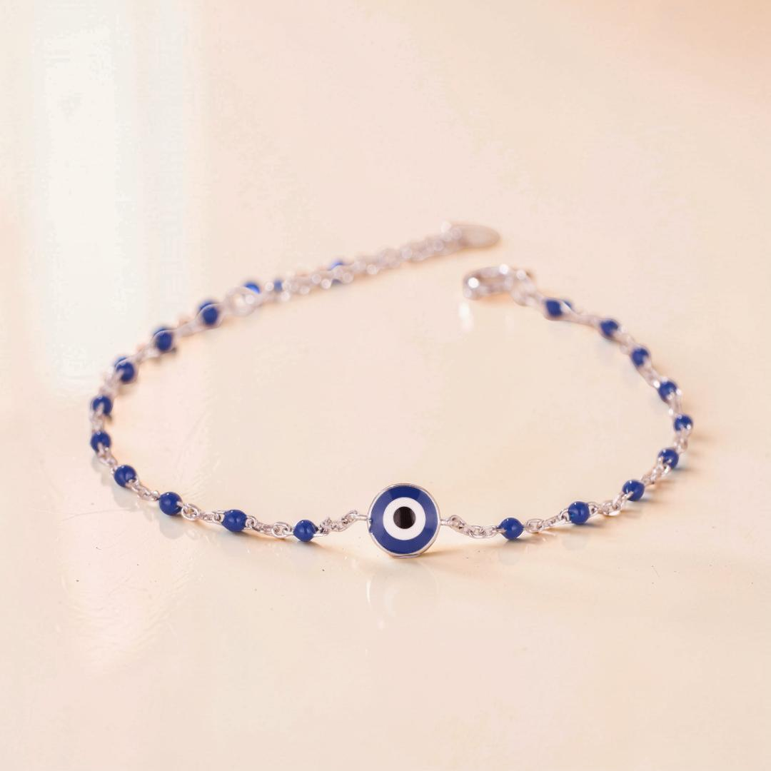 Bracelet Mauvais Œil – Protection Azur, Argent 925