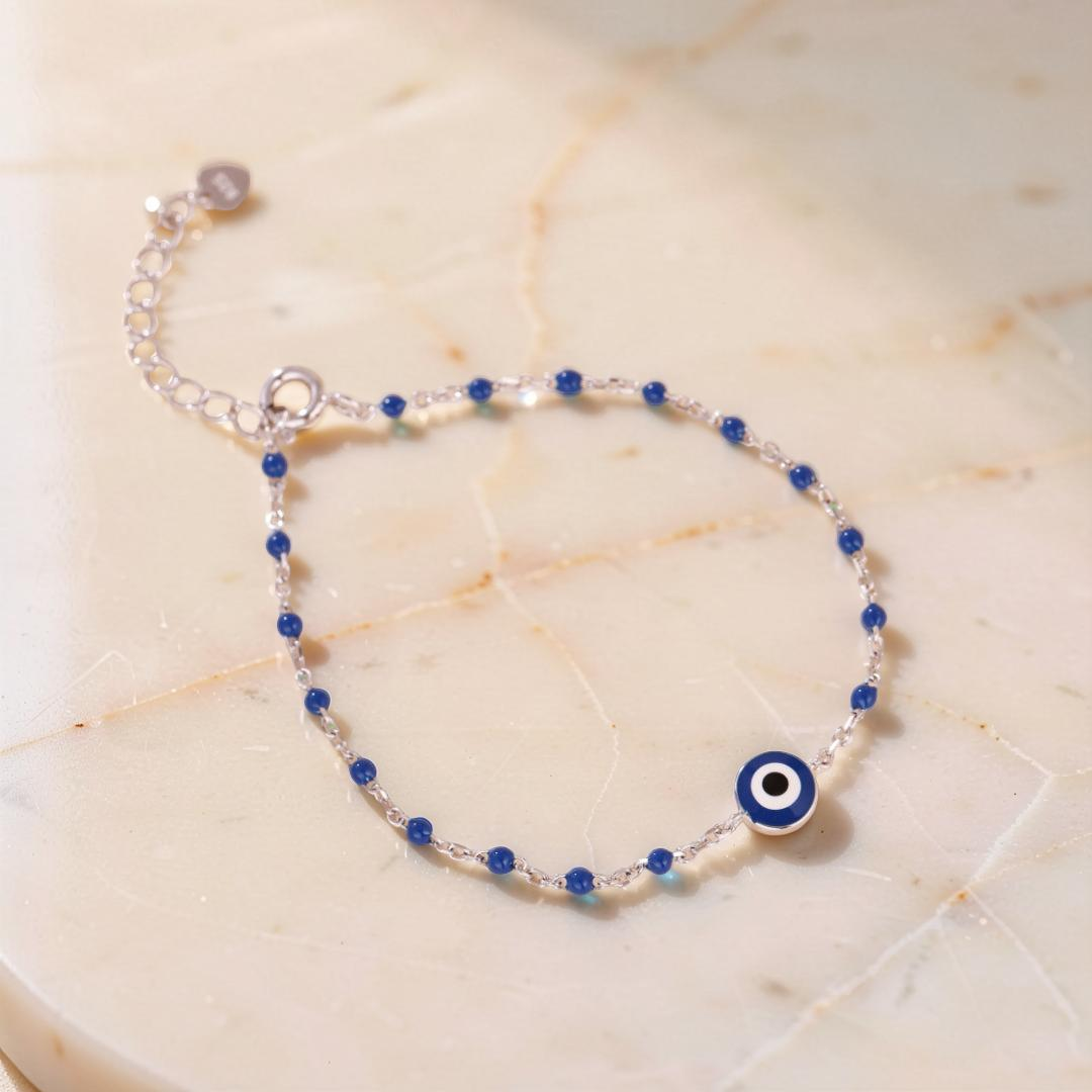 Bracelet Mauvais Œil – Protection Azur, Argent 925