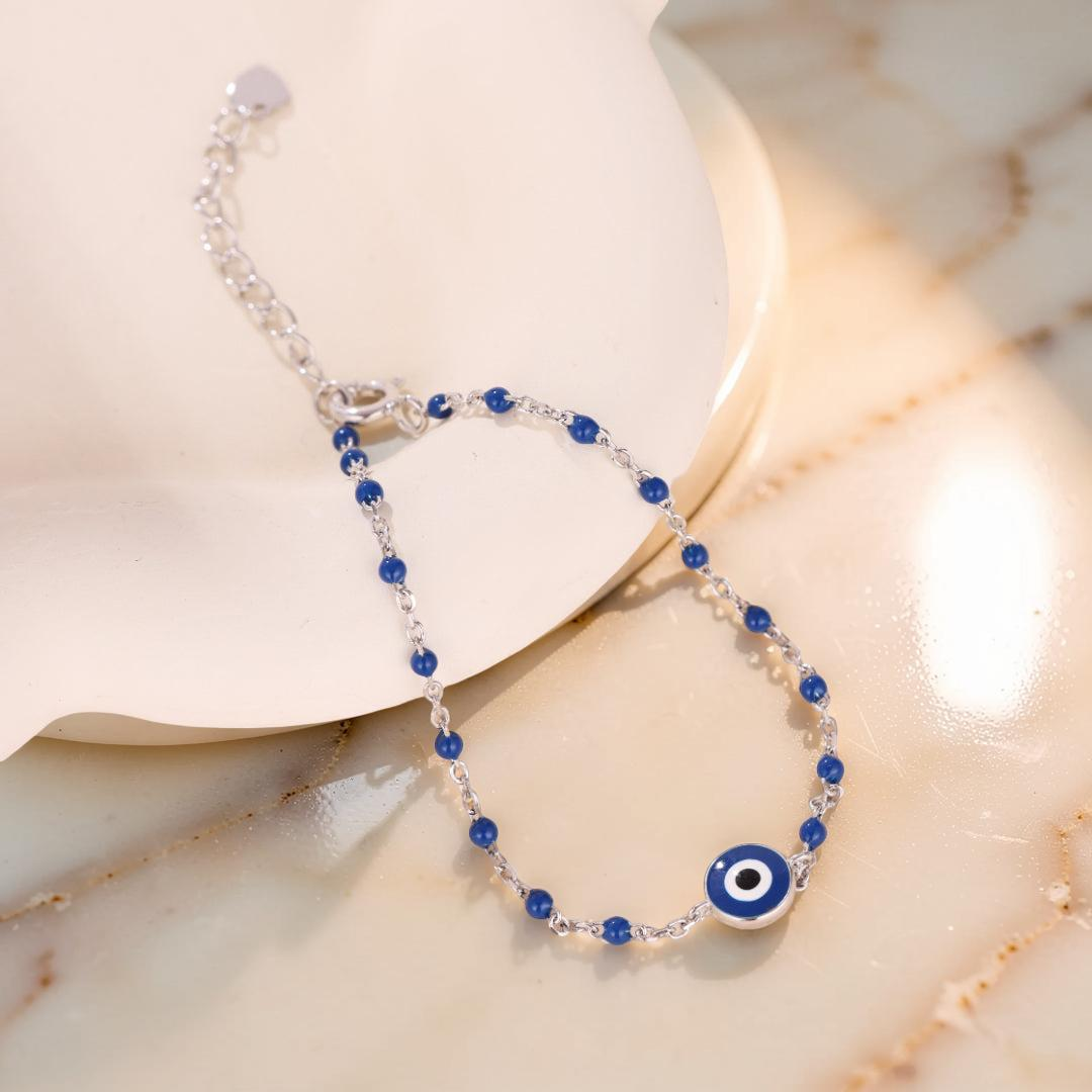 Bracelet Mauvais Œil – Protection Azur, Argent 925