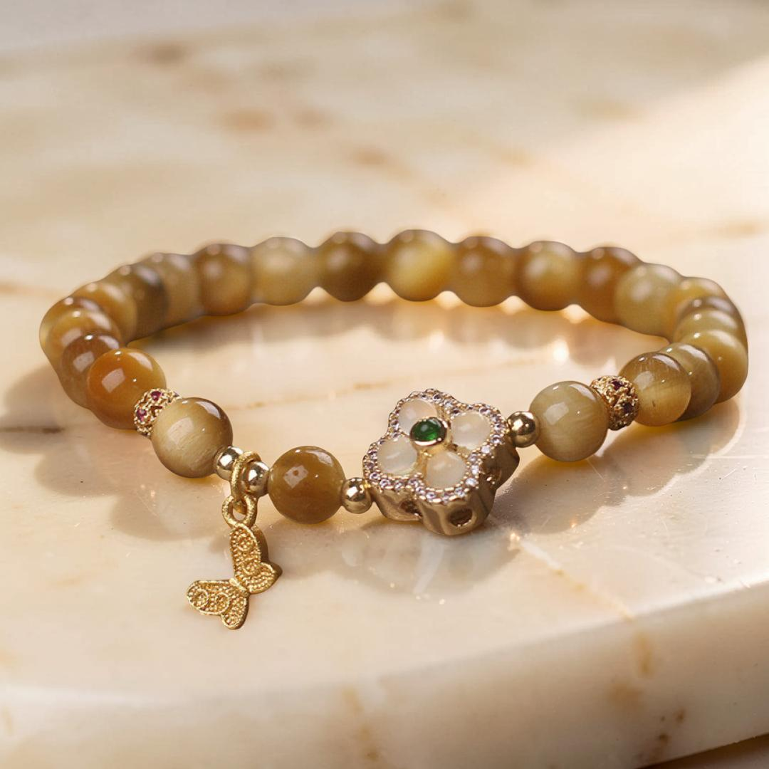 Bracelet Œil de Tigre – Chance Papillon