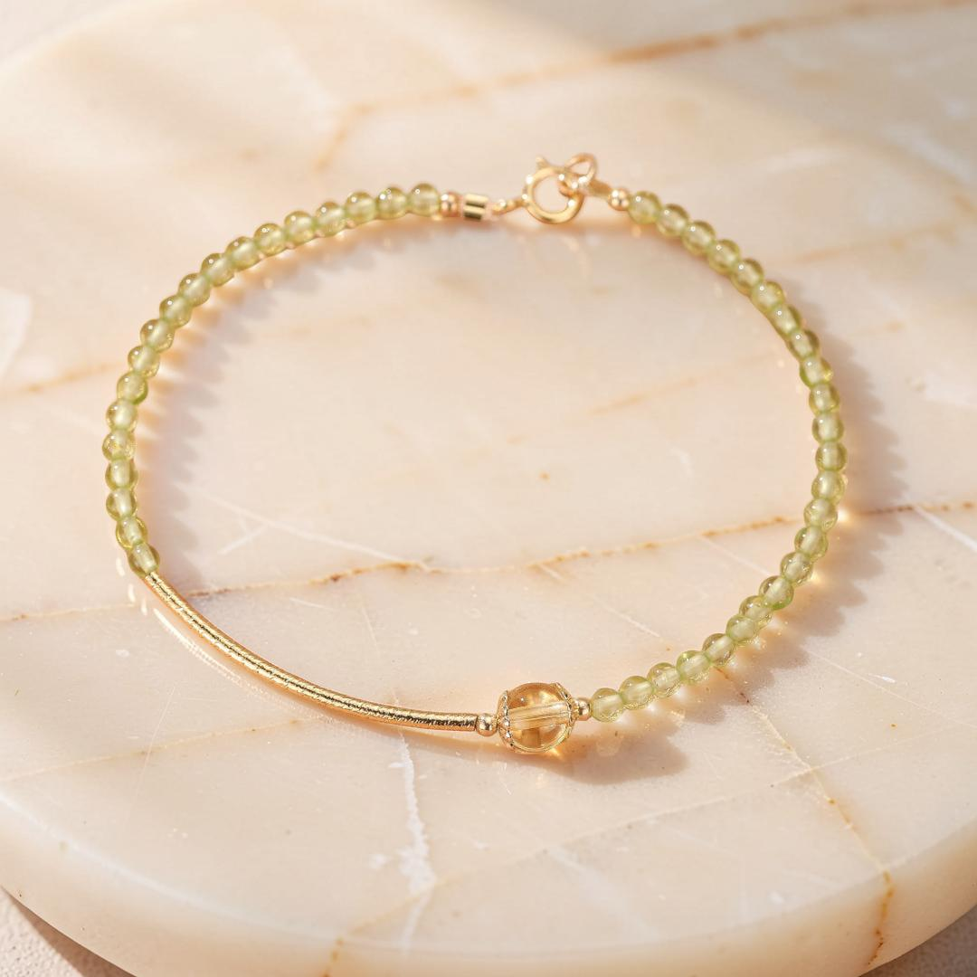 Bracelet Péridot et Citrine – Lumière de Nature