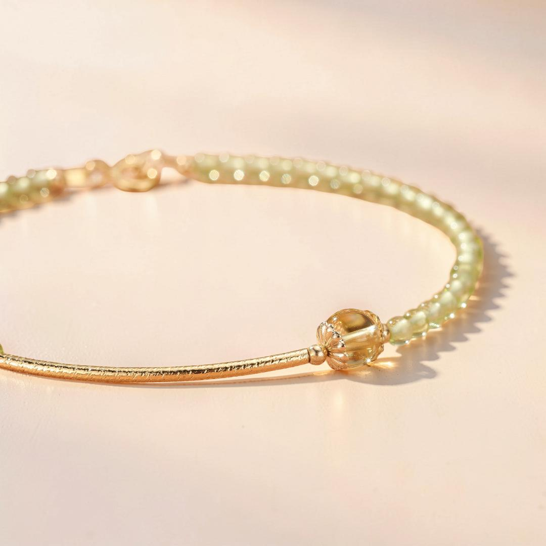 Bracelet Péridot et Citrine – Lumière de Nature