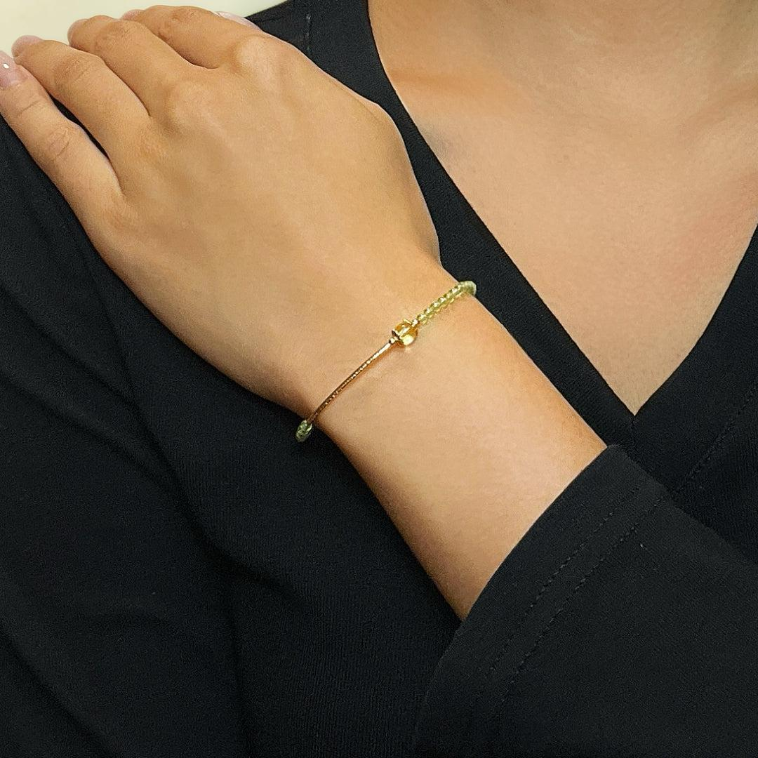 Bracelet Péridot et Citrine – Lumière de Nature