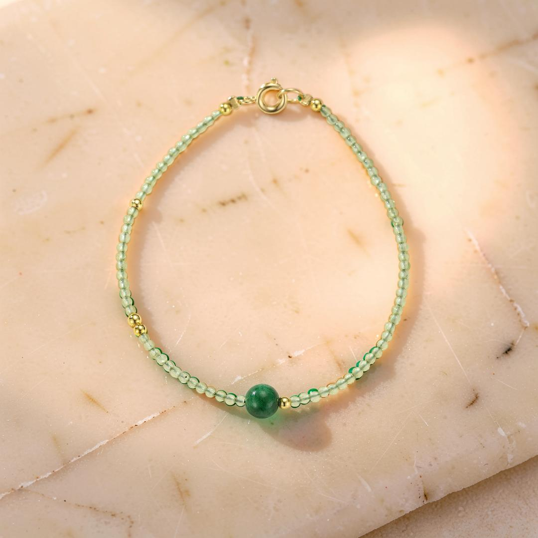 Bracelet Péridot et Jade – Vitalité Naturelle