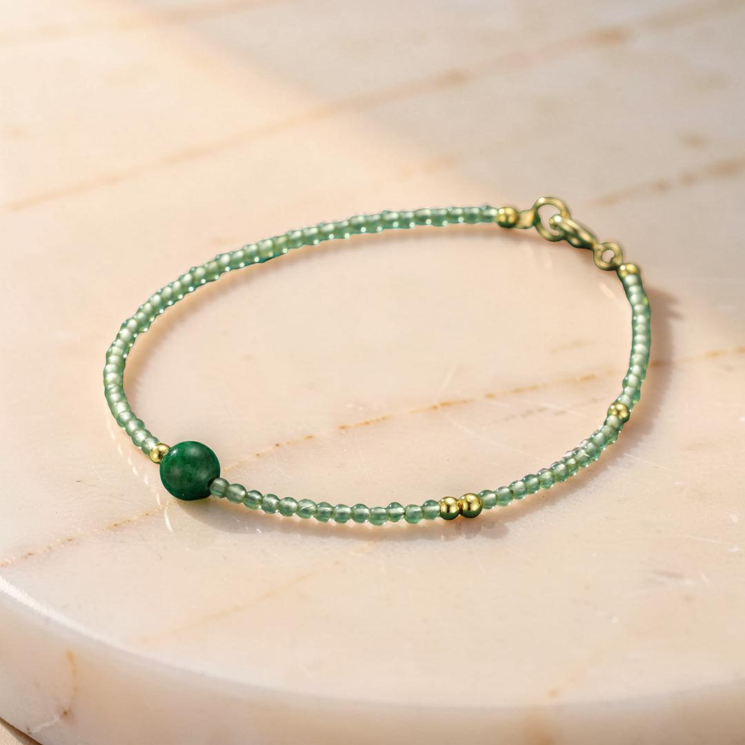 Bracelet Péridot et Jade – Vitalité Naturelle