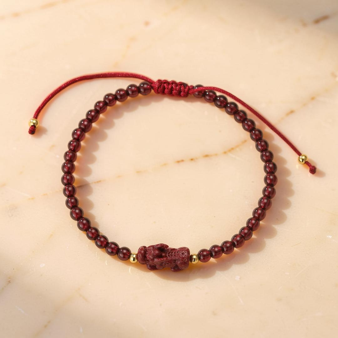 Bracelet Pi Xiu en Cinabre et Grenat – Richesse