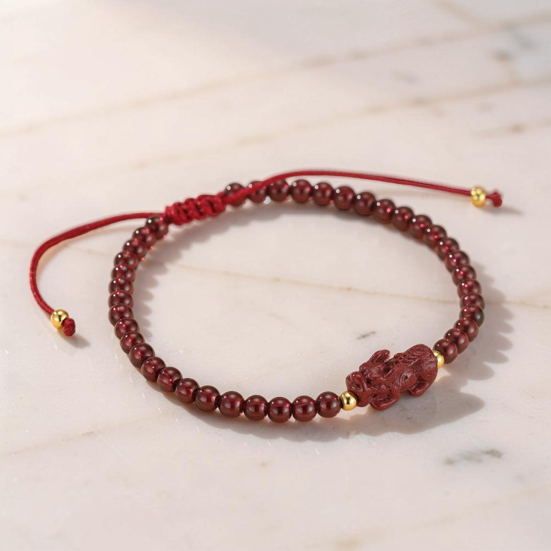 Bracelet Pi Xiu en Cinabre et Grenat – Richesse