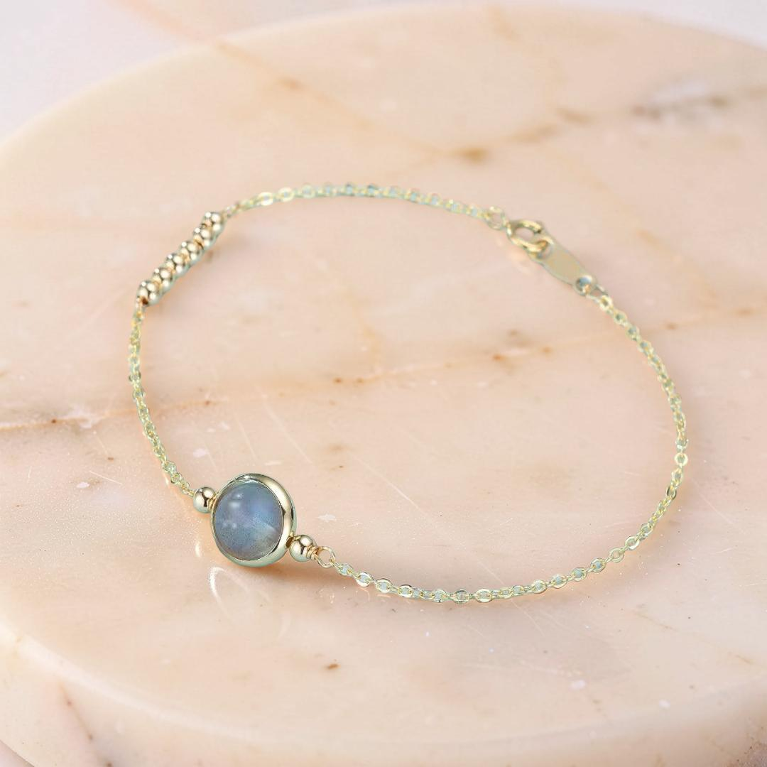 Bracelet Pierre de Lune Bleue – Clair de Rêve