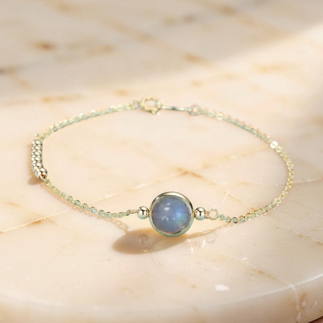 Bracelet Pierre de Lune Bleue – Clair de Rêve