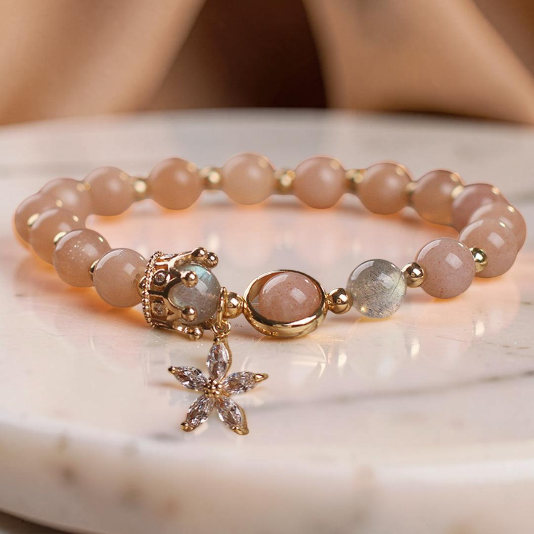 Bracelet Pierre de Soleil et Labradorite – Couronne Fleurie