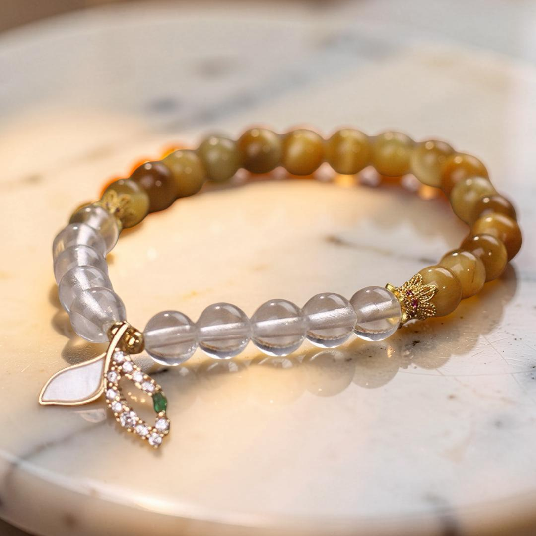 Bracelet Quartz Clair et Œil de Tigre – Éclat Sirène