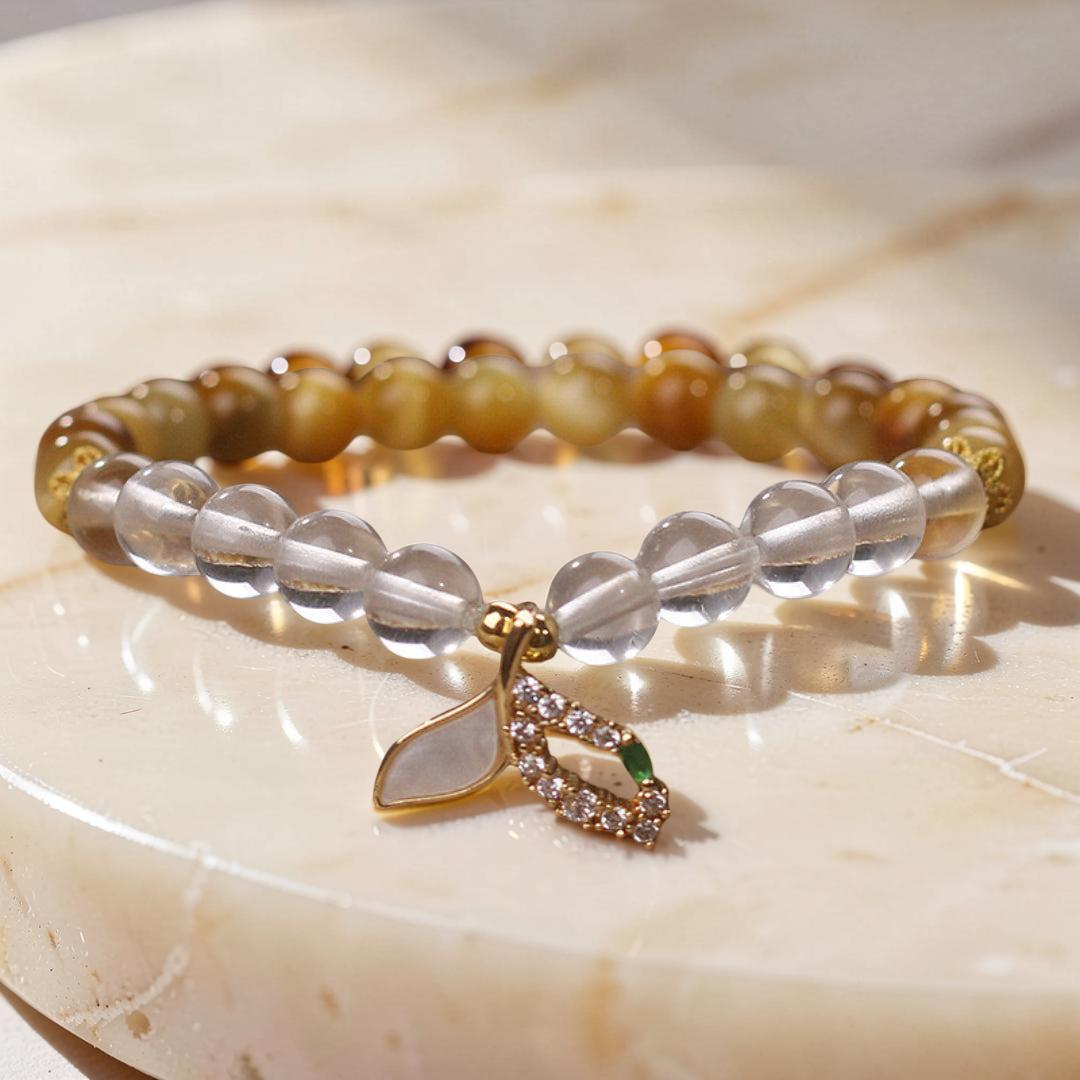 Bracelet Quartz Clair et Œil de Tigre – Éclat Sirène