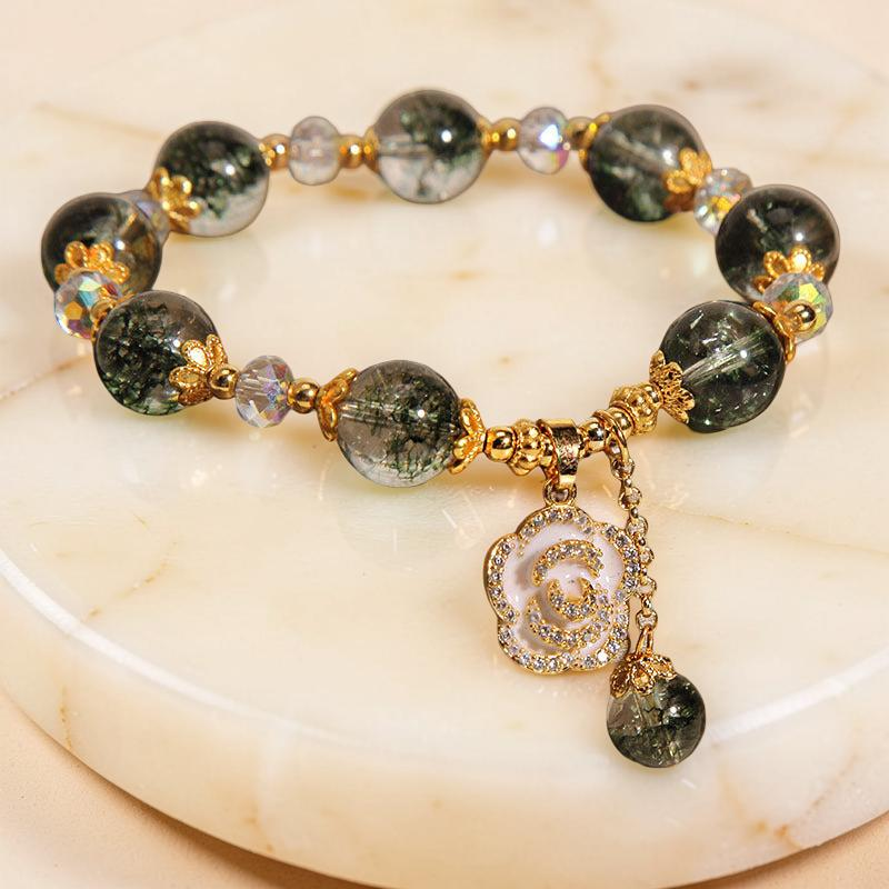 Bracelet Quartz Vert et Clair – Jardin Secret