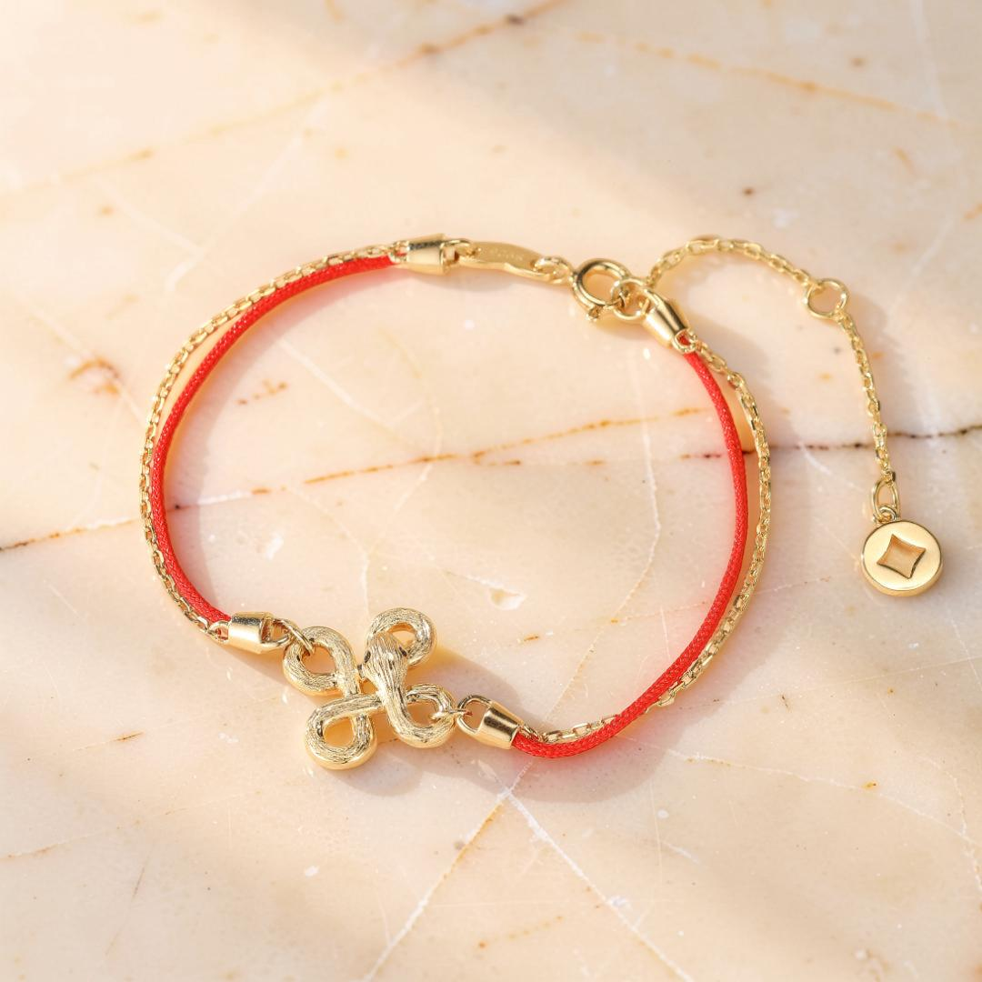 Bracelet Serpent Fil Rouge – Lien Sacré, Argent Plaqué Or