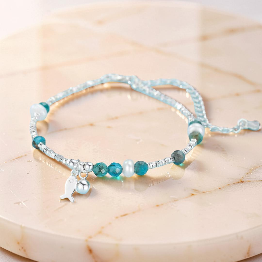 Bracelet Topaze – Poisson d’Azur, Argent 925